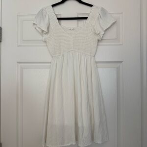 Blu Pepper White Smocked Dress Size Small NWOT